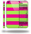 Psycho Stripes Neon Green and Hot Pink - Decal Style Vinyl Skin (fits Apple Original iPhone 5, NOT the iPhone 5C or 5S)