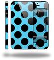 Kearas Polka Dots Black And Blue - Decal Style Vinyl Skin (fits Apple Original iPhone 5, NOT the iPhone 5C or 5S)