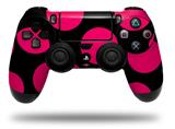 WraptorSkinz Skin compatible with Sony PS4 Dualshock Controller PlayStation 4 Original Slim and Pro Kearas Polka Dots Pink On Black (CONTROLLER NOT INCLUDED)