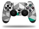 WraptorSkinz Skin compatible with Sony PS4 Dualshock Controller PlayStation 4 Original Slim and Pro Chevrons Gray And Turquoise (CONTROLLER NOT INCLUDED)