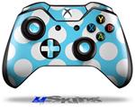 Decal Skin Wrap fits Microsoft XBOX One Wireless Controller Kearas Polka Dots White And Blue