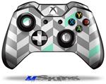 Decal Skin Wrap fits Microsoft XBOX One Wireless Controller Chevrons Gray And Seafoam