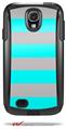 Psycho Stripes Neon Teal and Gray - Decal Style Vinyl Skin fits Otterbox Commuter Case for Samsung Galaxy S4 (CASE SOLD SEPARATELY)