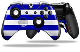 Psycho Stripes Blue and White - Decal Style Skin fits Microsoft XBOX One ELITE Wireless Controller