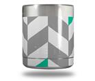 Skin Decal Wrap for Yeti Rambler Lowball - Chevrons Gray And Turquoise