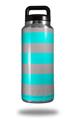 WraptorSkinz Skin Decal Wrap for Yeti Rambler Bottle 36oz Psycho Stripes Neon Teal and Gray  (YETI NOT INCLUDED)