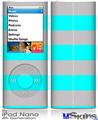 iPod Nano 4G Skin - Psycho Stripes Neon Teal and Gray