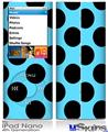 iPod Nano 4G Skin - Kearas Polka Dots Black And Blue