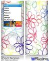 iPod Nano 4G Skin - Kearas Flowers on White