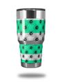 WraptorSkinz Skin Wrap compatible with RTIC 30oz ORIGINAL 2017 AND OLDER Tumblers Kearas Daisies Stripe SeaFoam (TUMBLER NOT INCLUDED)