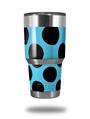 WraptorSkinz Skin Wrap compatible with RTIC 30oz ORIGINAL 2017 AND OLDER Tumblers Kearas Polka Dots Black And Blue (TUMBLER NOT INCLUDED)