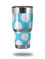 WraptorSkinz Skin Wrap compatible with RTIC 30oz ORIGINAL 2017 AND OLDER Tumblers Kearas Polka Dots White And Blue (TUMBLER NOT INCLUDED)