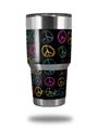 WraptorSkinz Skin Wrap compatible with RTIC 30oz ORIGINAL 2017 AND OLDER Tumblers Kearas Peace Signs Black (TUMBLER NOT INCLUDED)