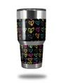 WraptorSkinz Skin Wrap compatible with RTIC 30oz ORIGINAL 2017 AND OLDER Tumblers Kearas Hearts Black (TUMBLER NOT INCLUDED)