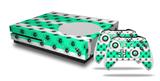 WraptorSkinz Decal Skin Wrap Set works with 2016 and newer XBOX One S Console and 2 Controllers Kearas Daisies Stripe SeaFoam