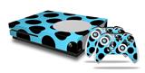 WraptorSkinz Decal Skin Wrap Set works with 2016 and newer XBOX One S Console and 2 Controllers Kearas Polka Dots Black And Blue