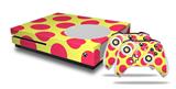 WraptorSkinz Decal Skin Wrap Set works with 2016 and newer XBOX One S Console and 2 Controllers Kearas Polka Dots Pink And Yellow