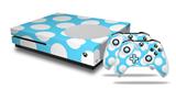 WraptorSkinz Decal Skin Wrap Set works with 2016 and newer XBOX One S Console and 2 Controllers Kearas Polka Dots White And Blue