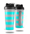 Decal Style Skin Wrap works with Blender Bottle 28oz Psycho Stripes Neon Teal and Gray (BOTTLE NOT INCLUDED)