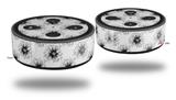 Skin Wrap Decal Set 2 Pack for Amazon Echo Dot 2 - Kearas Daisies Black on White (2nd Generation ONLY - Echo NOT INCLUDED)
