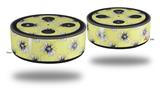 Skin Wrap Decal Set 2 Pack for Amazon Echo Dot 2 - Kearas Daisies Yellow (2nd Generation ONLY - Echo NOT INCLUDED)