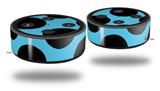 Skin Wrap Decal Set 2 Pack for Amazon Echo Dot 2 - Kearas Polka Dots Black And Blue (2nd Generation ONLY - Echo NOT INCLUDED)