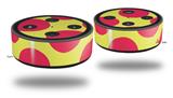 Skin Wrap Decal Set 2 Pack for Amazon Echo Dot 2 - Kearas Polka Dots Pink And Yellow (2nd Generation ONLY - Echo NOT INCLUDED)