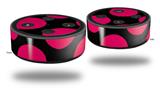 Skin Wrap Decal Set 2 Pack for Amazon Echo Dot 2 - Kearas Polka Dots Pink On Black (2nd Generation ONLY - Echo NOT INCLUDED)