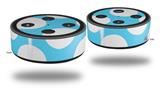 Skin Wrap Decal Set 2 Pack for Amazon Echo Dot 2 - Kearas Polka Dots White And Blue (2nd Generation ONLY - Echo NOT INCLUDED)