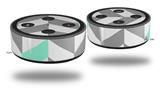 Skin Wrap Decal Set 2 Pack for Amazon Echo Dot 2 - Chevrons Gray And Seafoam (2nd Generation ONLY - Echo NOT INCLUDED)