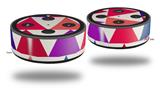 Skin Wrap Decal Set 2 Pack for Amazon Echo Dot 2 - Triangles Berries (2nd Generation ONLY - Echo NOT INCLUDED)
