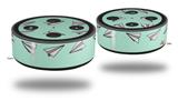 Skin Wrap Decal Set 2 Pack for Amazon Echo Dot 2 - Paper Planes Mint (2nd Generation ONLY - Echo NOT INCLUDED)