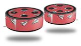 Skin Wrap Decal Set 2 Pack for Amazon Echo Dot 2 - Paper Planes Coral (2nd Generation ONLY - Echo NOT INCLUDED)