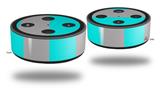 Skin Wrap Decal Set 2 Pack for Amazon Echo Dot 2 - Psycho Stripes Neon Teal and Gray (2nd Generation ONLY - Echo NOT INCLUDED)