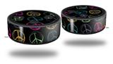 Skin Wrap Decal Set 2 Pack for Amazon Echo Dot 2 - Kearas Peace Signs Black (2nd Generation ONLY - Echo NOT INCLUDED)