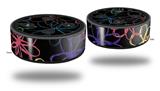 Skin Wrap Decal Set 2 Pack for Amazon Echo Dot 2 - Kearas Flowers on Black (2nd Generation ONLY - Echo NOT INCLUDED)