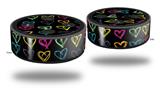 Skin Wrap Decal Set 2 Pack for Amazon Echo Dot 2 - Kearas Hearts Black (2nd Generation ONLY - Echo NOT INCLUDED)