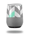 Decal Style Skin Wrap for Google Home Original - Chevrons Gray And Seafoam (GOOGLE HOME NOT INCLUDED)
