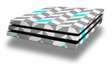 Vinyl Decal Skin Wrap compatible with Sony PlayStation 4 Pro Console Chevrons Gray And Aqua (PS4 NOT INCLUDED)
