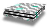 Vinyl Decal Skin Wrap compatible with Sony PlayStation 4 Pro Console Chevrons Gray And Turquoise (PS4 NOT INCLUDED)