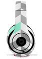 WraptorSkinz Skin Decal Wrap compatible with Beats Studio 2 and 3 Wired and Wireless Headphones Chevrons Gray And Seafoam Skin Only (HEADPHONES NOT INCLUDED)