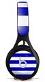 WraptorSkinz Skin Decal Wrap compatible with Beats EP Headphones Psycho Stripes Blue and White Skin Only HEADPHONES NOT INCLUDED
