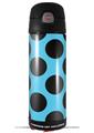 Skin Decal Wrap for Thermos Funtainer 16oz Bottle Kearas Polka Dots Black And Blue (BOTTLE NOT INCLUDED) by WraptorSkinz