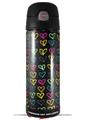 Skin Decal Wrap for Thermos Funtainer 16oz Bottle Kearas Hearts Black (BOTTLE NOT INCLUDED) by WraptorSkinz