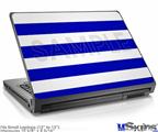 Laptop Skin (Small) - Psycho Stripes Blue and White