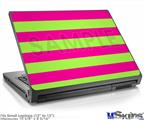 Laptop Skin (Small) - Psycho Stripes Neon Green and Hot Pink