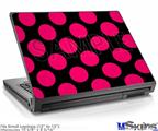 Laptop Skin (Small) - Kearas Polka Dots Pink On Black
