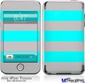 iPod Touch 2G & 3G Skin - Psycho Stripes Neon Teal and Gray