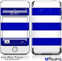 iPod Touch 2G & 3G Skin - Psycho Stripes Blue and White
