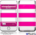 iPod Touch 2G & 3G Skin - Psycho Stripes Hot Pink and White